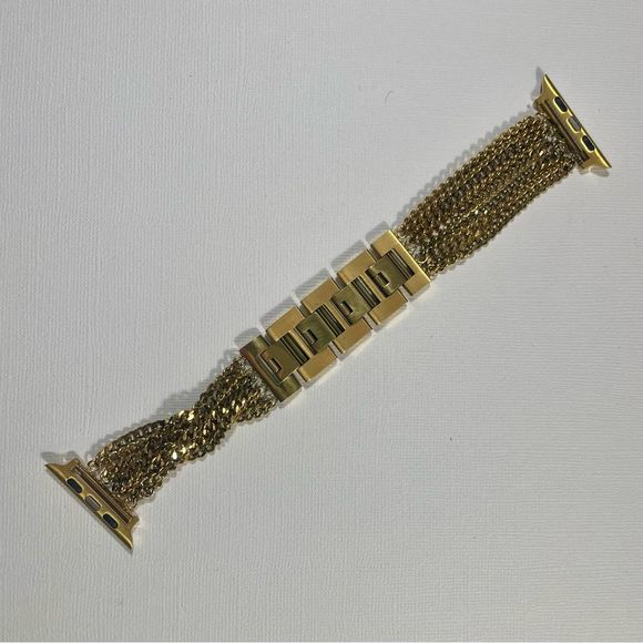 Posh Tech Gold Stainless Steel Multi-Chain Link Band for Apple Watch - Picture 5 of 8